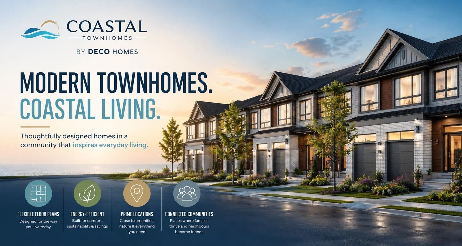 Coastal Townhomes Mississauga hero rendering by Deco Homes